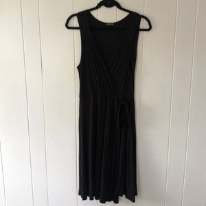 Black midi wrap dress